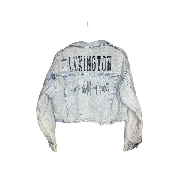 rivalry runway Jackets & Blazers - Rivalry Runway Lexington Kentucky skyline Distressed Denim jacket size medium